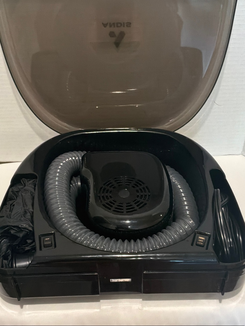 Andis Black bonnet hair dryer Ionic 500 watts 2 speed